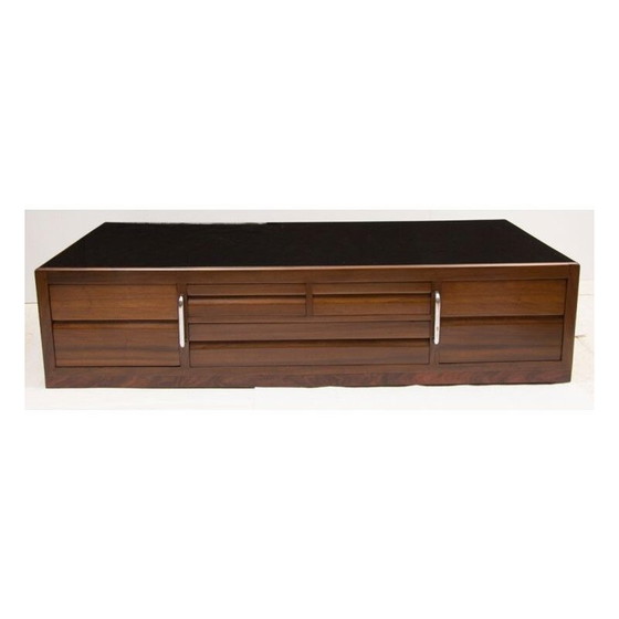 Image 1 of Vintage Couchtisch aus Mahagoni und schwarzem Veere von Betty Joel, England 1935