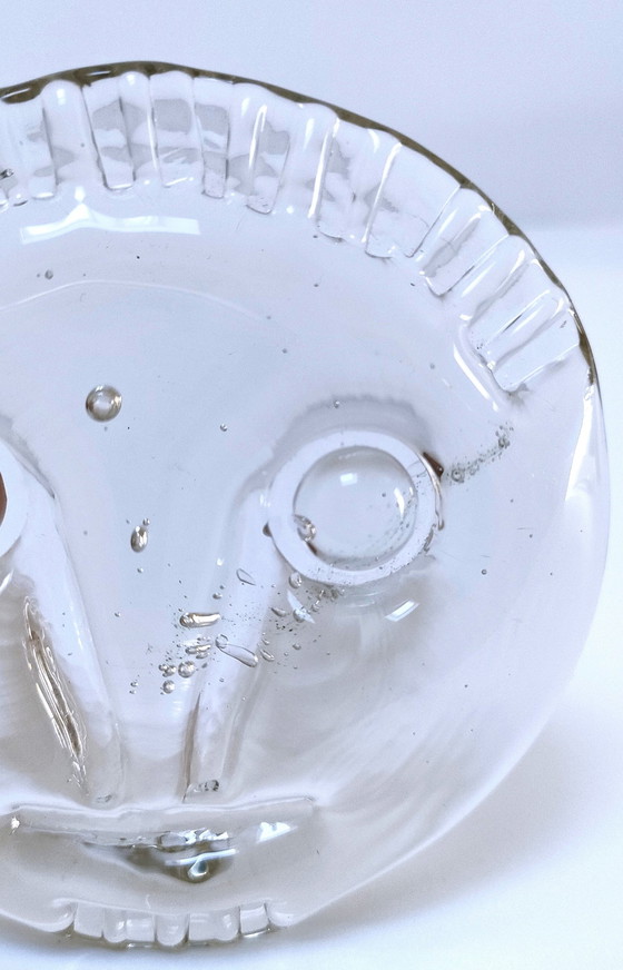 Image 1 of Briefbeschwerer Gesicht Glas Skandinavische Kunst