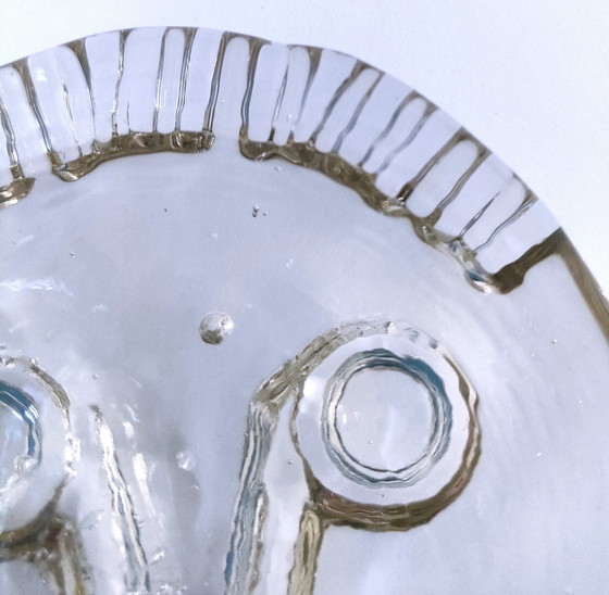 Image 1 of Briefbeschwerer Gesicht Glas Skandinavische Kunst