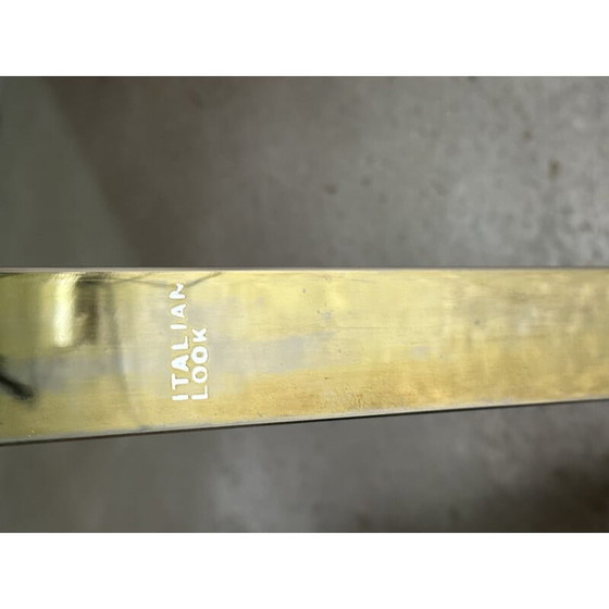 Image 1 of Italienischer quadratischer Vintage-Tisch aus Moiré-Metall und Ulmenwurzelholz, 1970