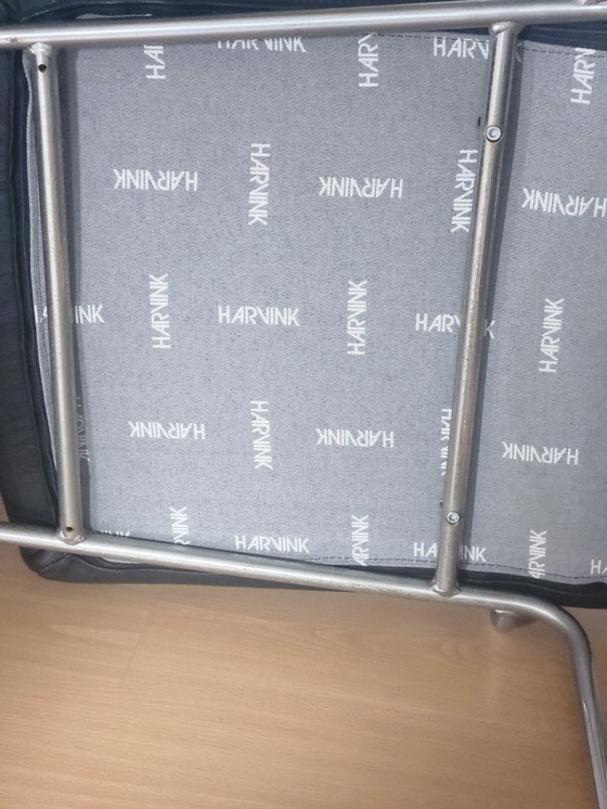 Image 1 of 4 schöne Leder Harvink Stühle mit Stahlrahmen