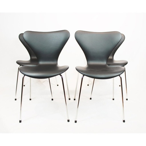 Satz von 4 Stühlen Seven, Modell 3107 von Arne Jacobsen von Fritz Hansen