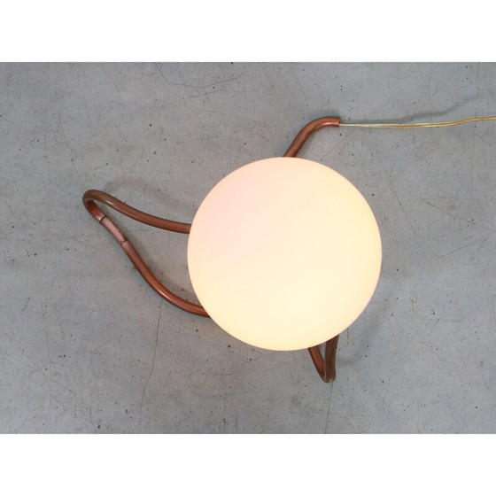 Image 1 of Vintage-Tischlampe aus Kupfer und Opalglas