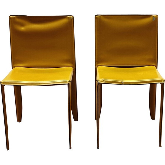 Image 1 of Vintage-Stuhl aus dickem gefärbtem Leder von Margot für Cattelan Italia