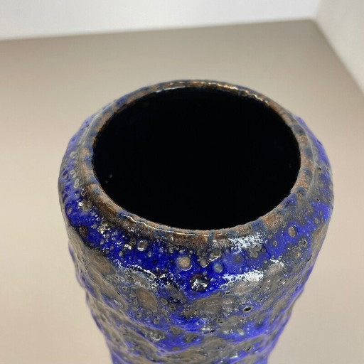 Vintage mehrfarbig Fett Lava Keramik Keramik Vase für Scheurich, Deutschland 1970er