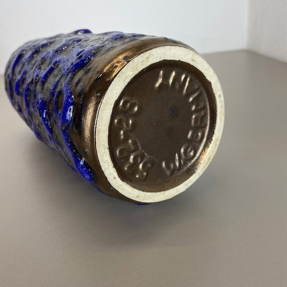 Image 1 of Vintage mehrfarbig Fett Lava Keramik Keramik Vase für Scheurich, Deutschland 1970er