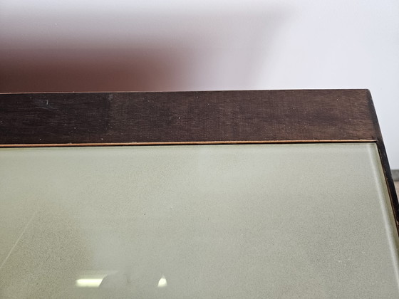 Image 1 of Mid Century Sideboard aus Ahorn, Nussbaum und Palisander mit Glasplatte