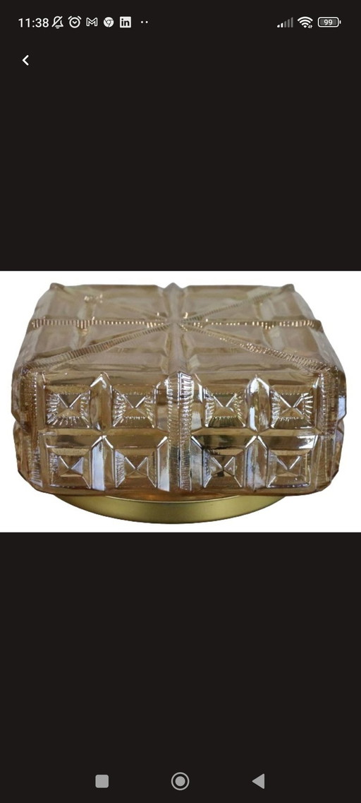 3X Deckenleuchte Nos Vintage Glas