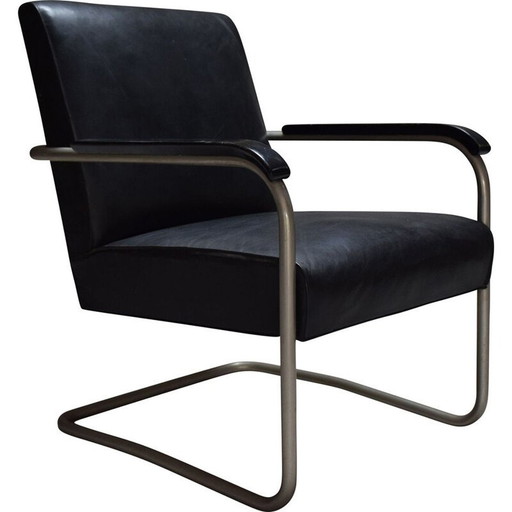 Schwarzer Ledersessel B36 von Marcel Breuer 1930