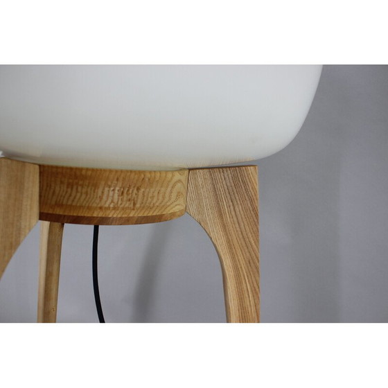 Image 1 of Vintage Eichenholzlampe von Uluv, Tschechoslowakei 1970er Jahre