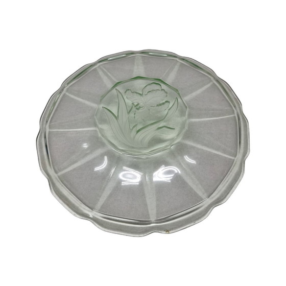 Image 1 of Art Deco Uran-Schale mit Iris, 1930er Jahre