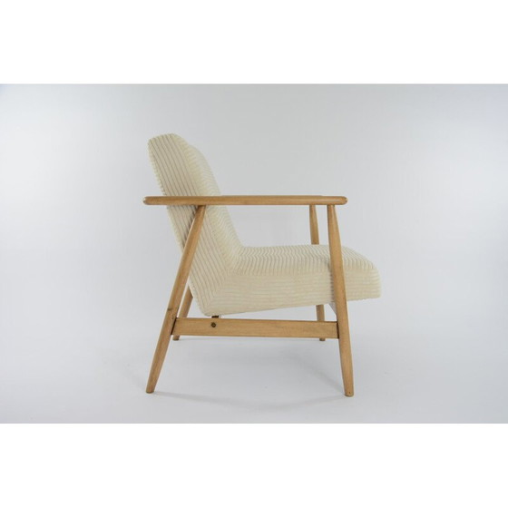 Image 1 of Vintage Sessel Z Elfenbein Kord 1960s