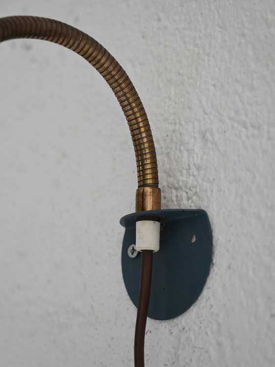 Image 1 of Original 1960er skandinavischer Wandleuchter, verstellbare Metall-Applikationsleuchte
