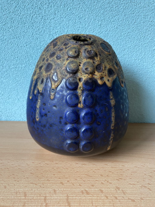 Blumenvase in Fett Lava von Alfred Klein Modell 731/17