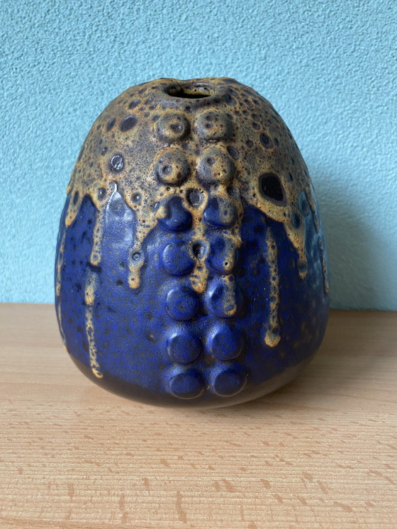 Image 1 of Blumenvase in Fett Lava von Alfred Klein Modell 731/17