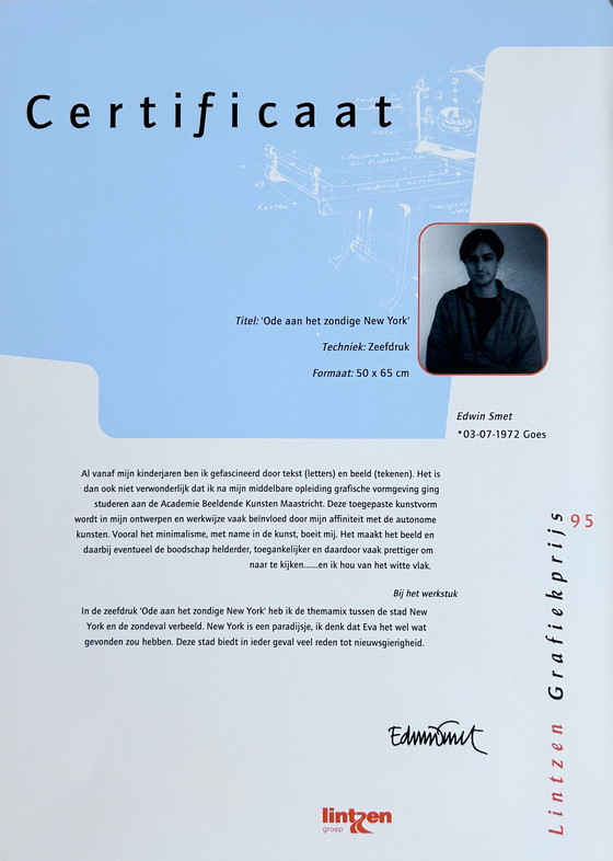 Image 1 of Siebdruck Edwin Smet - Ode an das sündige New York