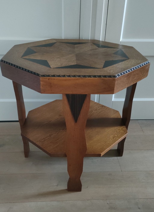 Eiche Couchtisch in Amsterdam Schule Stil Antiker Tisch Art Deco Beistelltisch Couchtisch