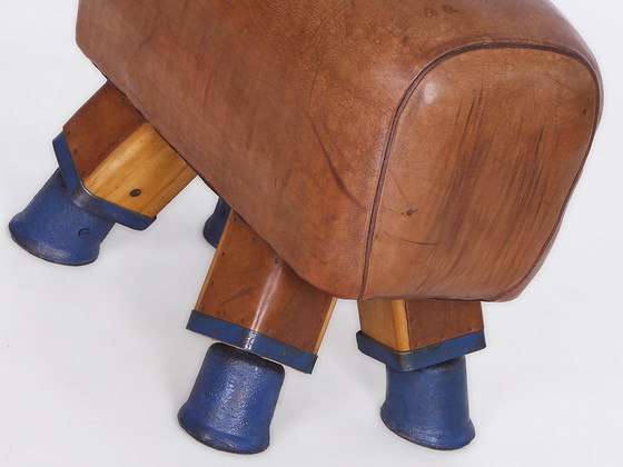 Image 1 of Gymnastik Vintage Leder Hocker Bank 1930Er Jahre