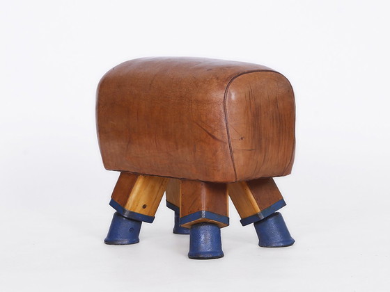 Image 1 of Gymnastik Vintage Leder Hocker Bank 1930Er Jahre