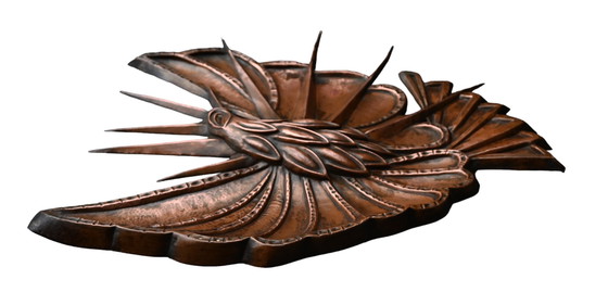 Image 1 of Handgefertigte Relief-Wanddekoration aus Kupfer aus der Zeit des Jugendstil