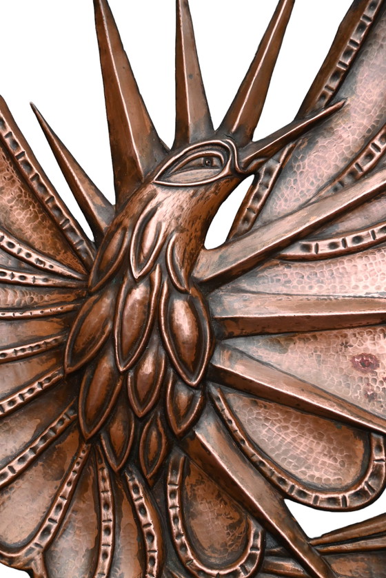 Image 1 of Handgefertigte Relief-Wanddekoration aus Kupfer aus der Zeit des Jugendstil