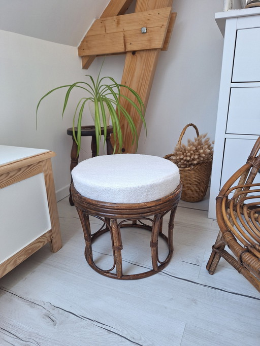 Sitzhocker Aus Rattan Und Stoff Gouclette