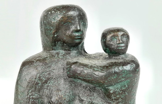 Image 1 of Niederländisches Design - Rijkel Dijkstra - Bronze - '2 Menschen in einem guten Gespräch' - 80er Jahre