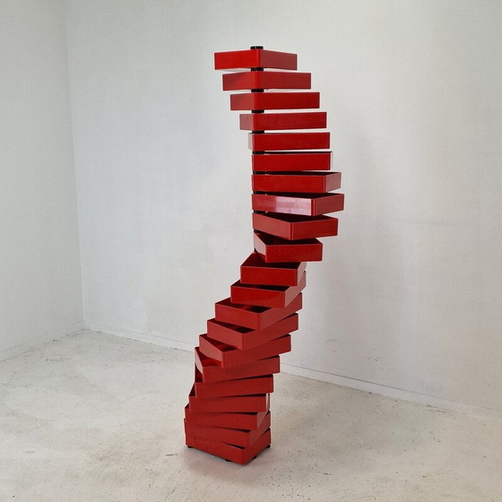 Image 1 of Vintage-Drehschrank aus Metall und Acryl von Shiro Kuramata für Cappellini