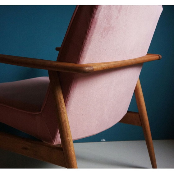Image 1 of Vintage-Sessel, rosa Samtpolsterung, 1960er Jahre