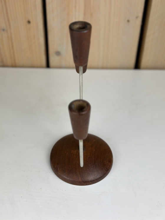 Image 1 of Dänisches Design Teak-Kerzenleuchter