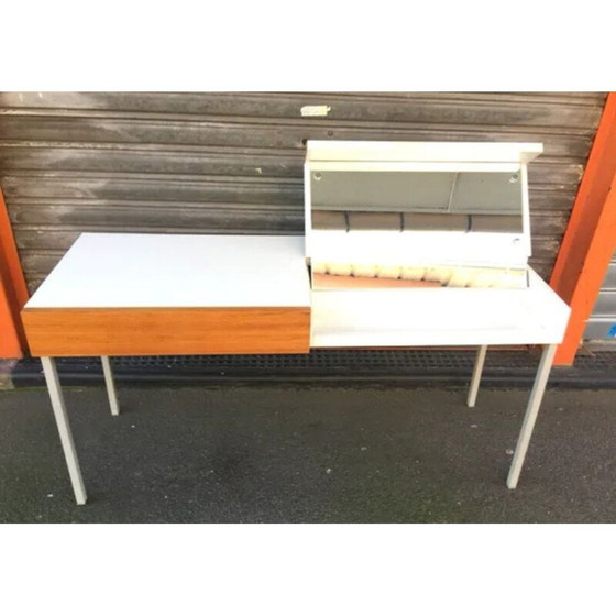 Image 1 of Vintage-Konsole aus weißem Melamin und hellem Teakholz, Deutschland 1970