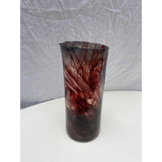 Image 1 of Rote und blaue Schneckenvase von Serge Mansau für Murano, 1992