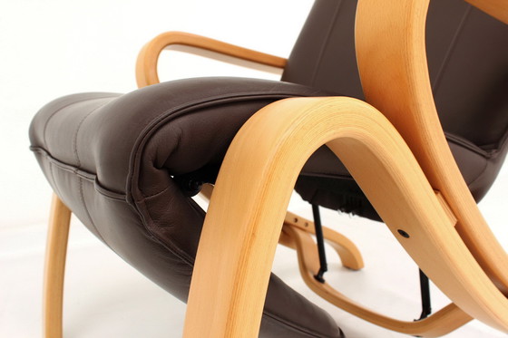 Image 1 of Scandinavian Westnofa Grasshopper Relax / Lounge Chair / Sessel with leather