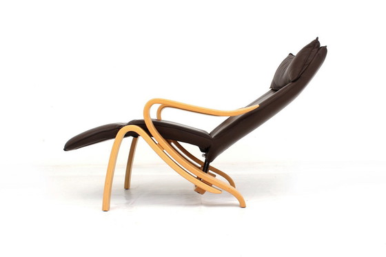Image 1 of Scandinavian Westnofa Grasshopper Relax / Lounge Chair / Sessel with leather