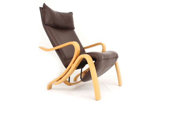 Image 1 of Scandinavian Westnofa Grasshopper Relax / Lounge Chair / Sessel with leather