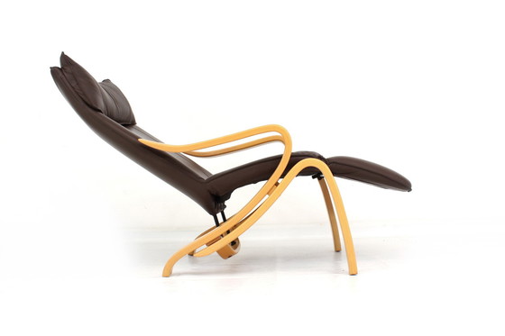 Image 1 of Scandinavian Westnofa Grasshopper Relax / Lounge Chair / Sessel with leather