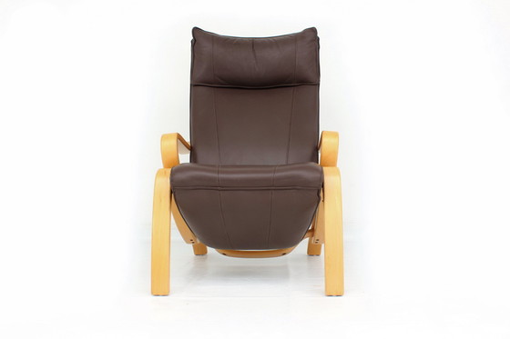 Image 1 of Scandinavian Westnofa Grasshopper Relax / Lounge Chair / Sessel with leather