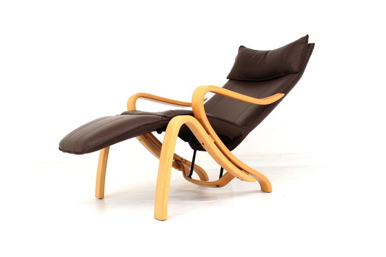 Image 1 of Scandinavian Westnofa Grasshopper Relax / Lounge Chair / Sessel with leather