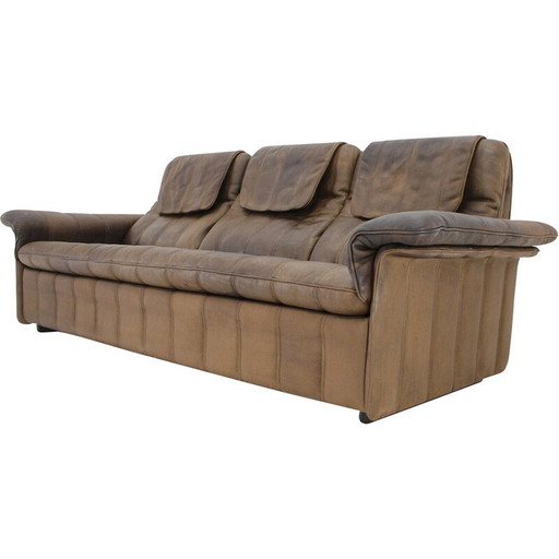 Braunes Vintage-Ledersofa von De Sede, Schweiz 1980