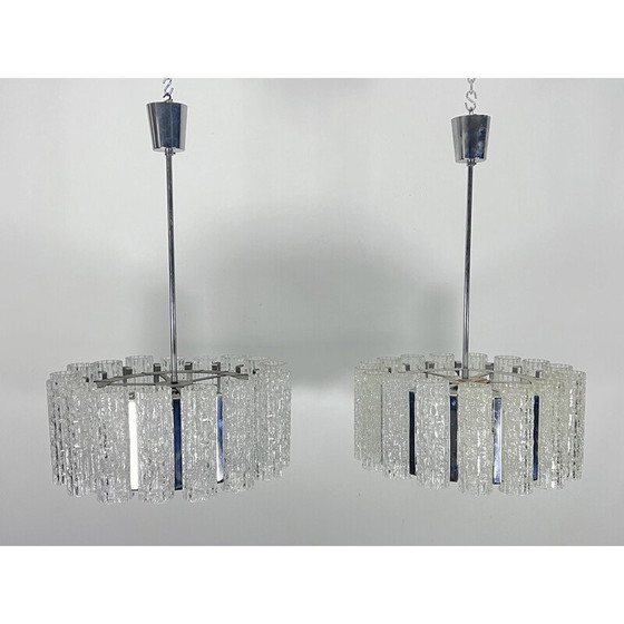 Image 1 of Paar Vintage-Kronleuchter aus Muranoglas, Italien 1960