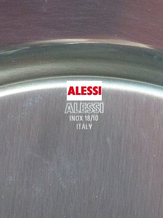 Image 1 of 2X Alessi Ng 5100 Runde untere Platte | Edelstahl und Gold | Ettore Sottsas