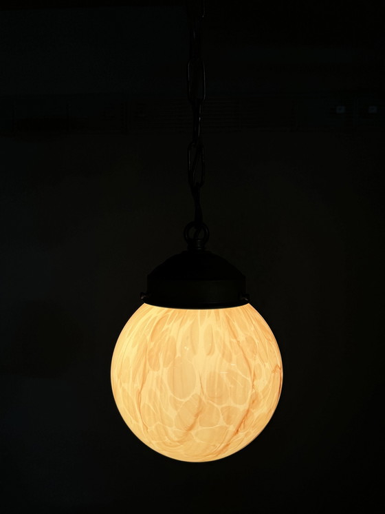 Image 1 of Einzigartige marmorierte Art Deco Pendelleuchte