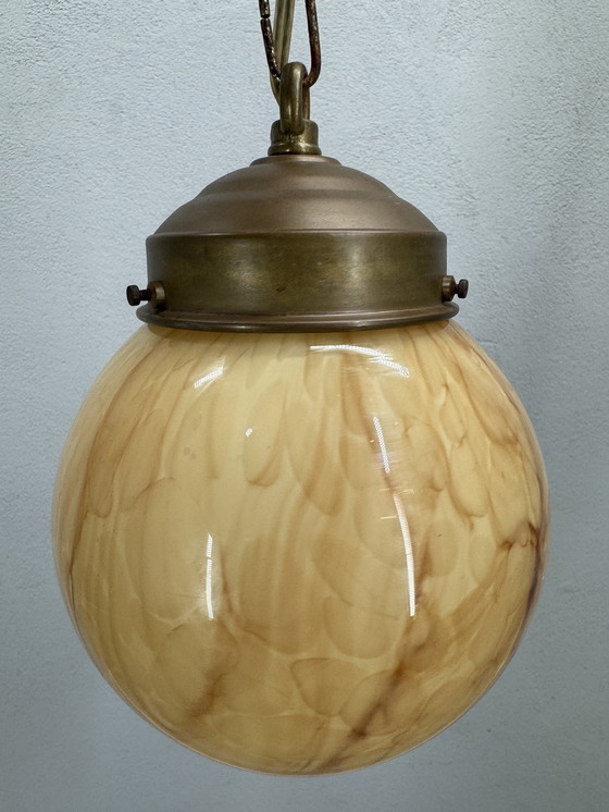 Image 1 of Einzigartige marmorierte Art Deco Pendelleuchte