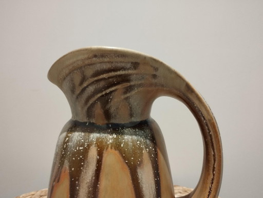 Vintage Keramik - Alter Krug, Kanne, Gießkanne Aus Denbac Geflammtem Steingut - Art Deco Epoche