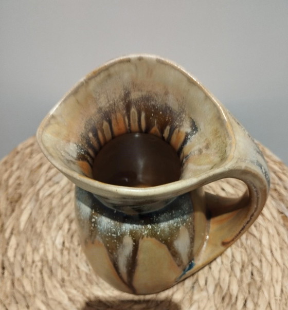 Image 1 of Vintage Keramik - Alter Krug, Kanne, Gießkanne Aus Denbac Geflammtem Steingut - Art Deco Epoche