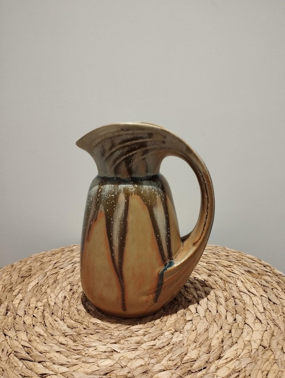 Image 1 of Vintage Keramik - Alter Krug, Kanne, Gießkanne Aus Denbac Geflammtem Steingut - Art Deco Epoche