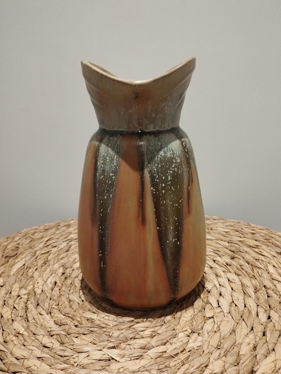 Image 1 of Vintage Keramik - Alter Krug, Kanne, Gießkanne Aus Denbac Geflammtem Steingut - Art Deco Epoche