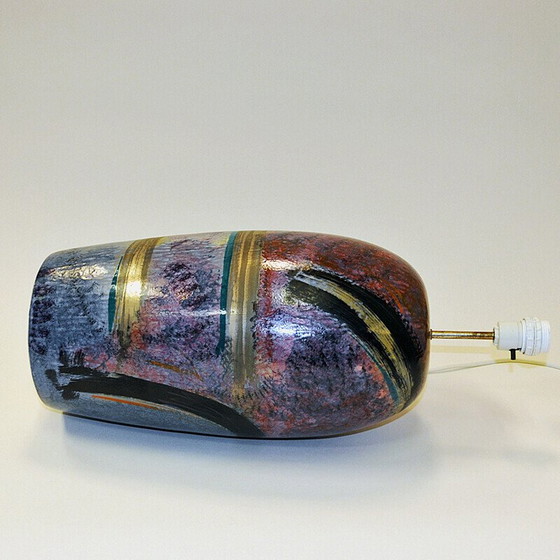 Image 1 of Vintage-Tischlampe "Créole" aus glasierter Keramik von Cilla Adelcreutz und Lars Jöransson, Schweden 1980