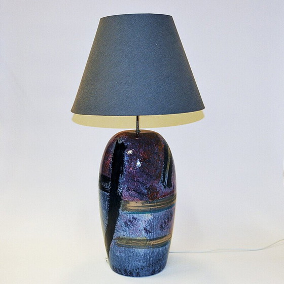 Image 1 of Vintage-Tischlampe "Créole" aus glasierter Keramik von Cilla Adelcreutz und Lars Jöransson, Schweden 1980
