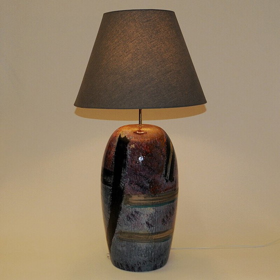 Image 1 of Vintage-Tischlampe "Créole" aus glasierter Keramik von Cilla Adelcreutz und Lars Jöransson, Schweden 1980